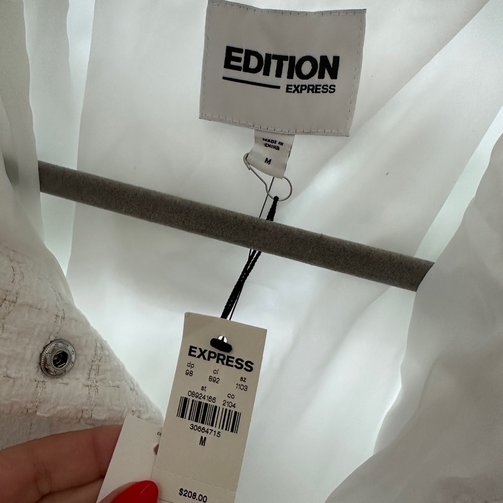 Express Cream Textured Jacket - Picture 3 of 3